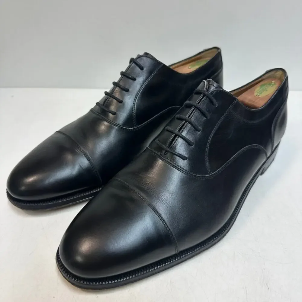 VERY GOOD Bally Kensington Oxford Black Calf Made in Italy UK 11 EEE US 12 EE